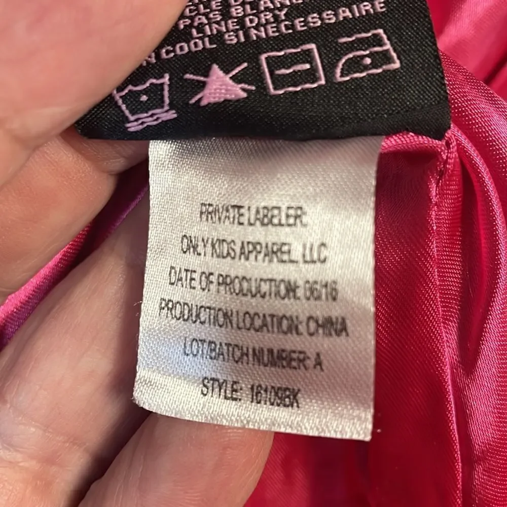OK ONLY KIDS APPAREL OUTERWEAR Coat Hooded Black Pink Size 18M Vintage